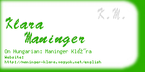 klara maninger business card